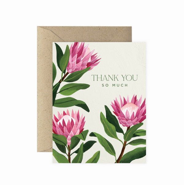 King Protea Thank You Greeting Card