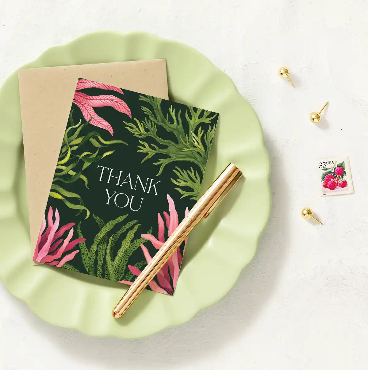 Coastal Kelp Thank You Greeting Card