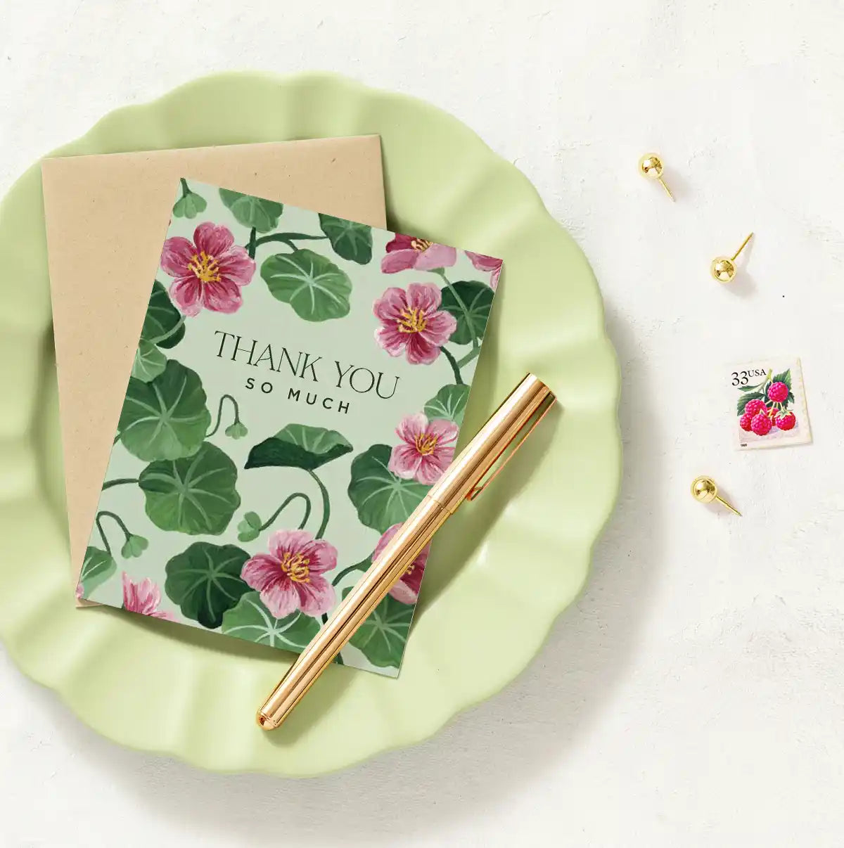 Nasturtiums Thank You Greeting Card