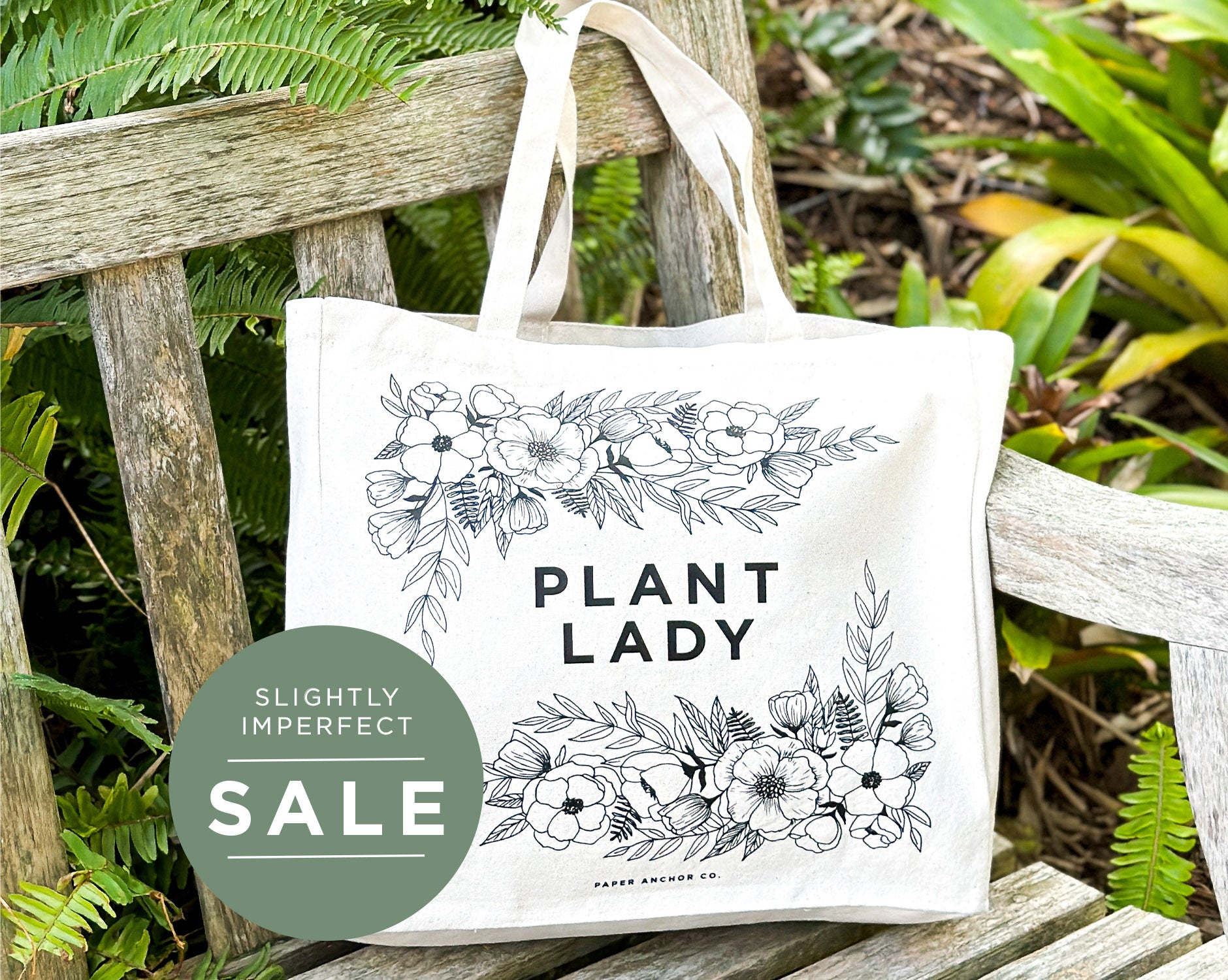 (SLIGHTLY IMPERFECT) Plant Lady Canvas Tote Bag