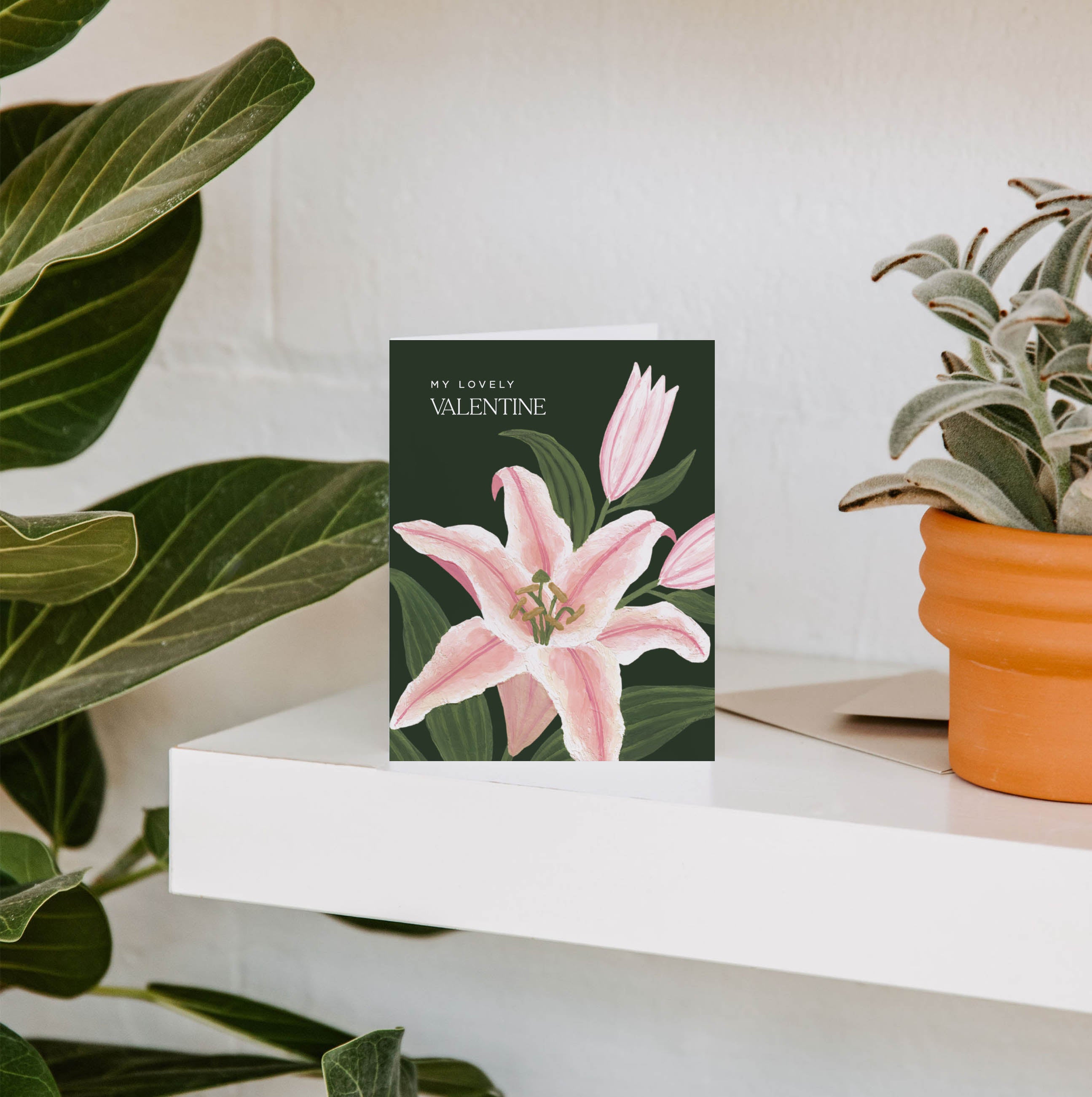 Lily Valentine Greeting Card