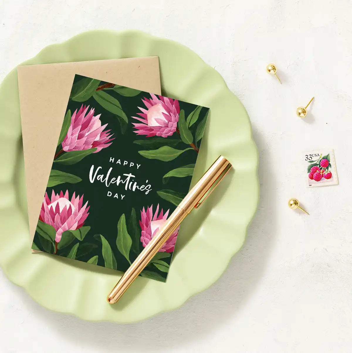 King Protea Valentine's Greeting Card