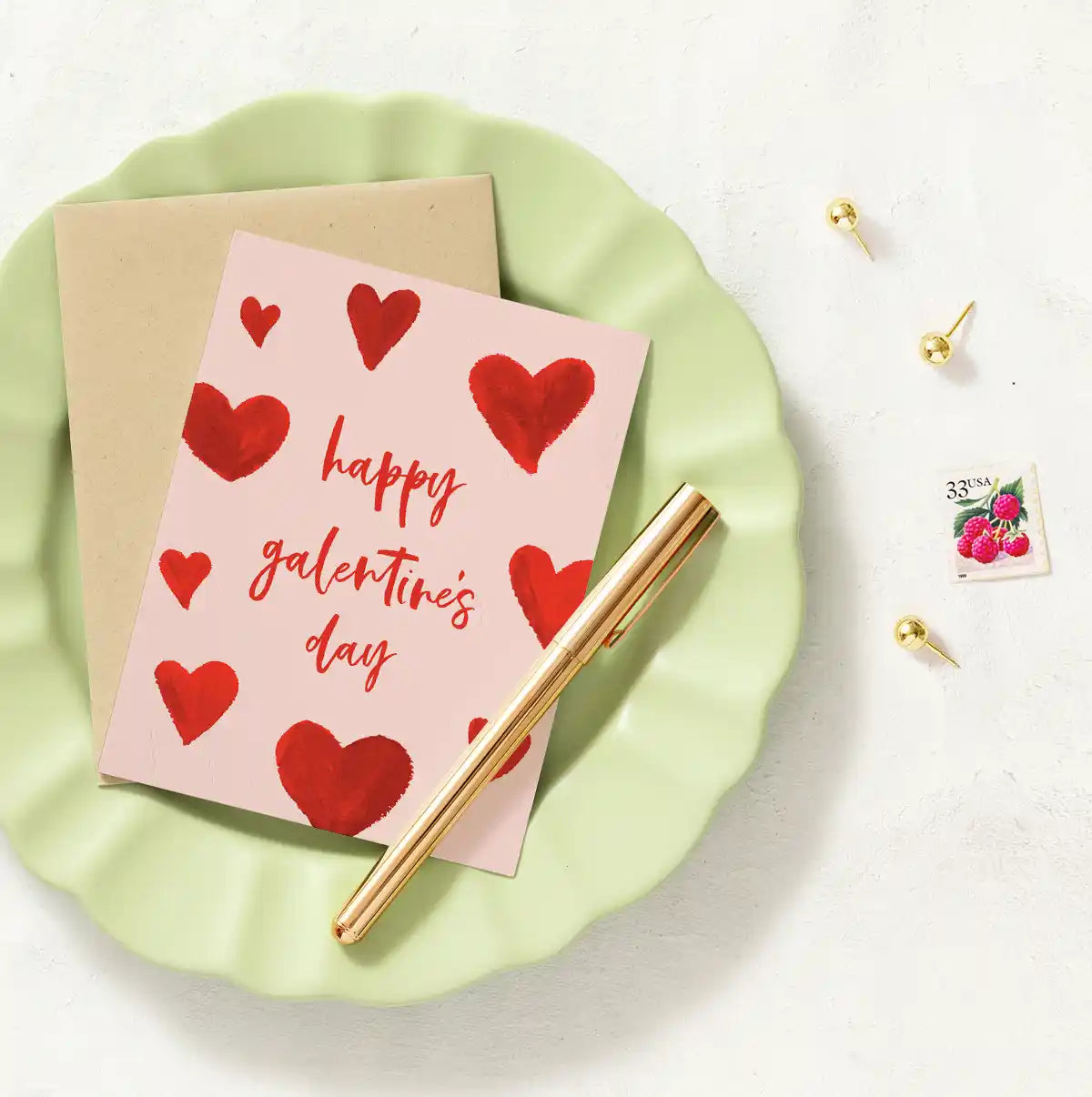 Hearts Galentine's Valentine's Greeting Card