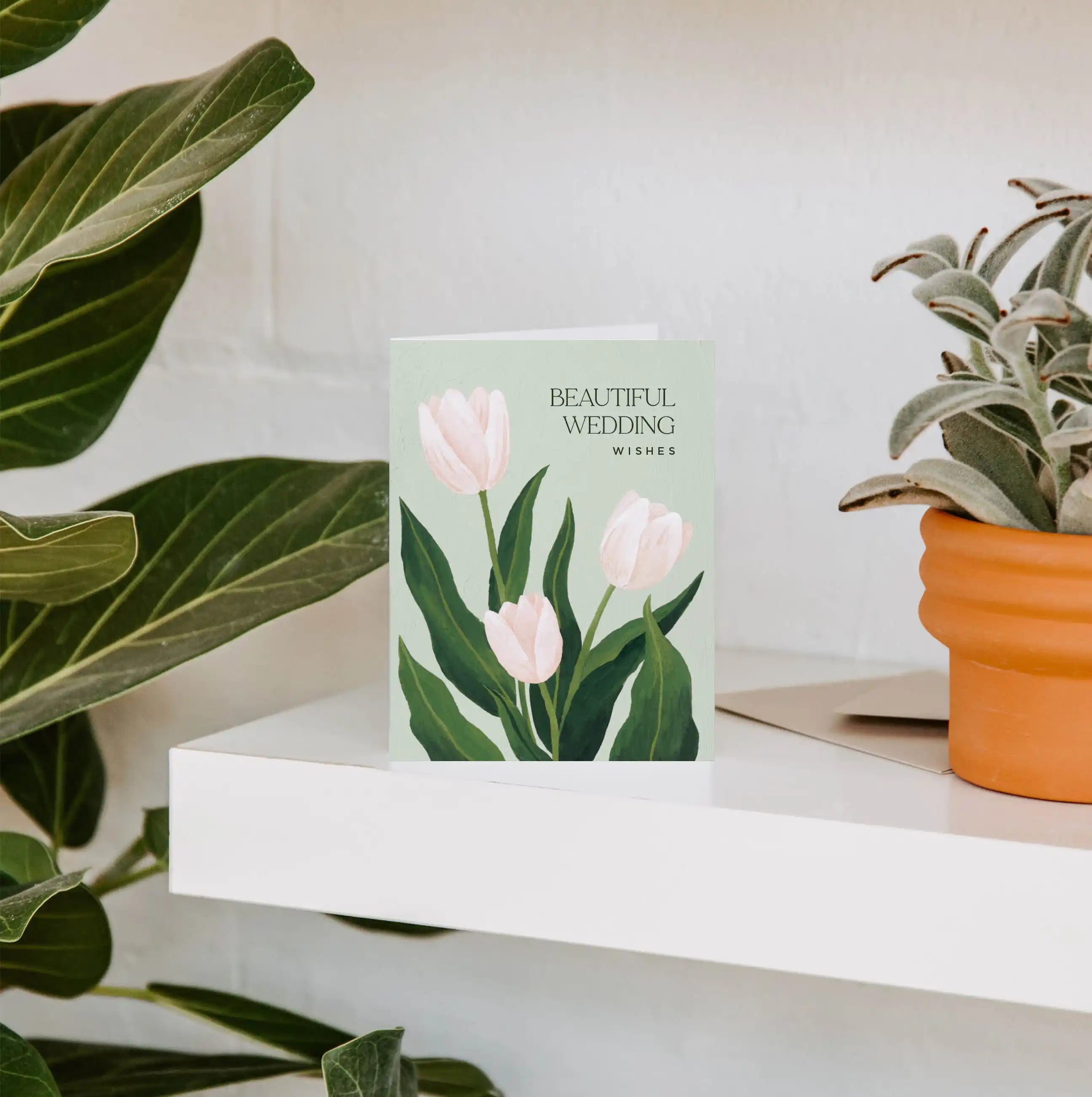 Tulips Wedding Wishes Greeting Card