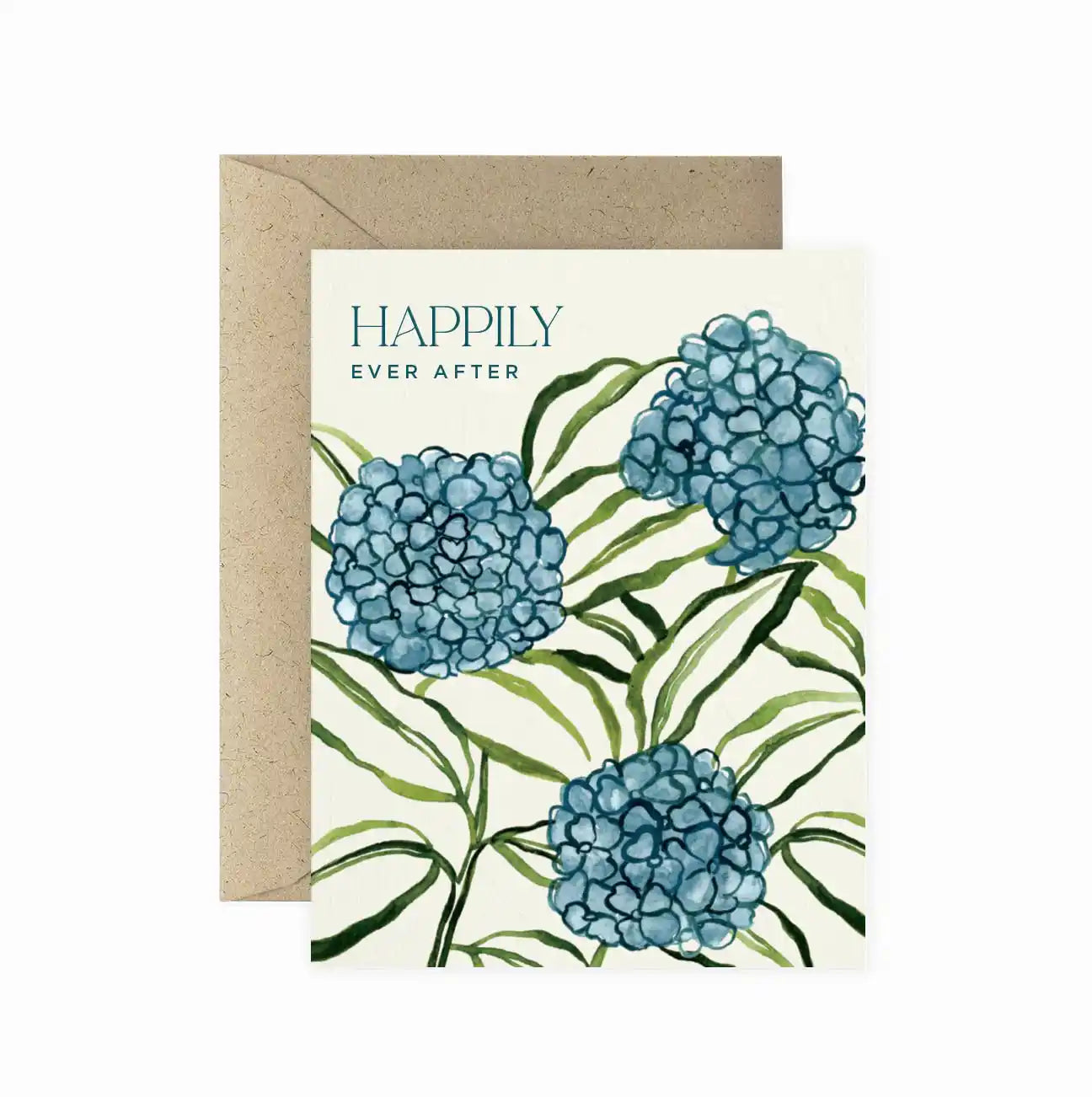 Hydrangea Happily Ever After Wedding Greeting Card