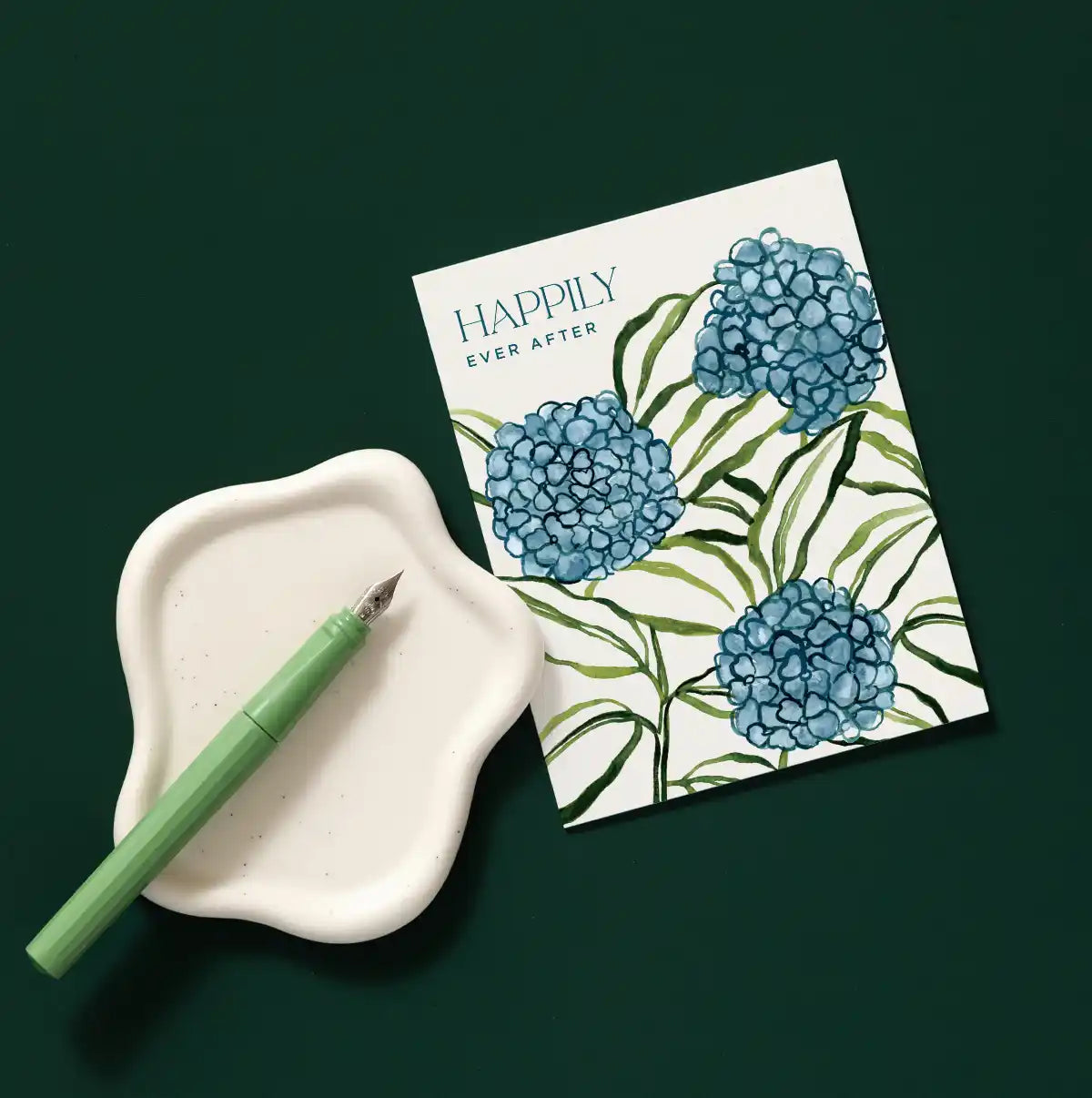 Hydrangea Happily Ever After Wedding Greeting Card