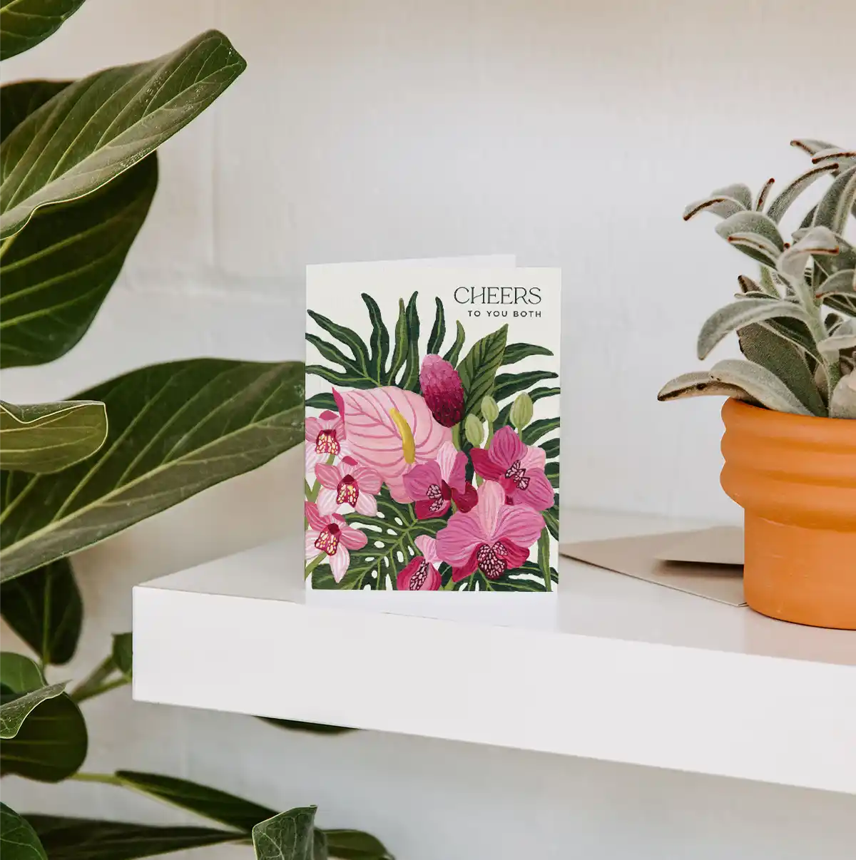 Exotic Floral Orchid Wedding Greeting Card