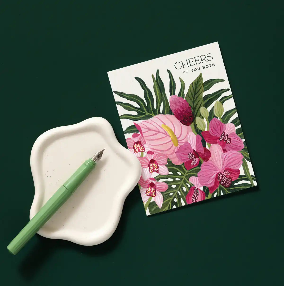 Exotic Floral Orchid Wedding Greeting Card