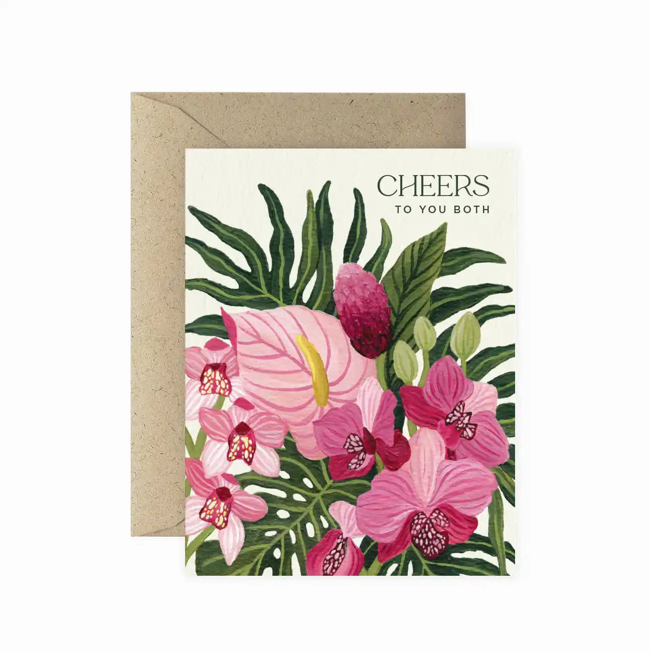 Exotic Floral Orchid Wedding Greeting Card