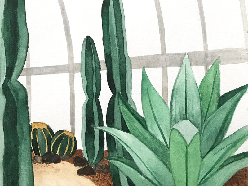 Cactus Conservatory Art Print