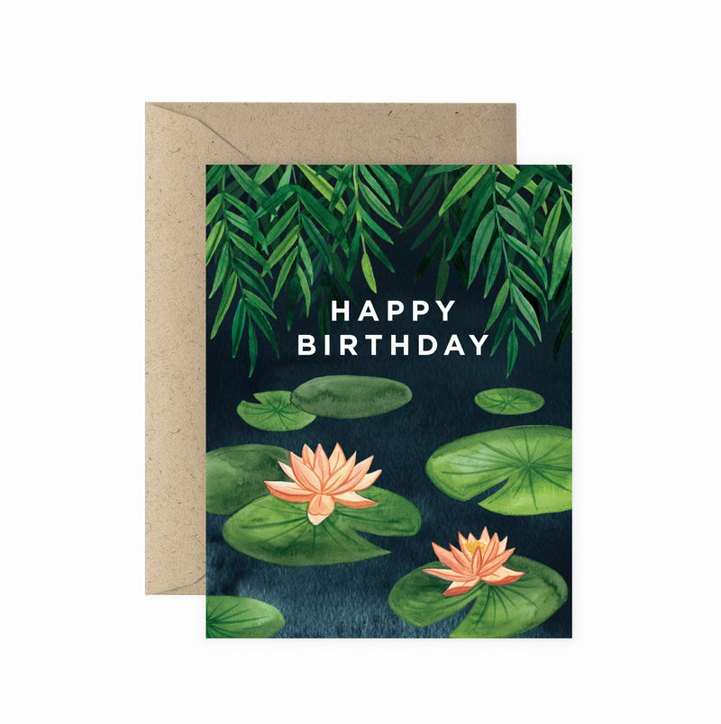 Lily Pond Happy Birthday Greeting Card