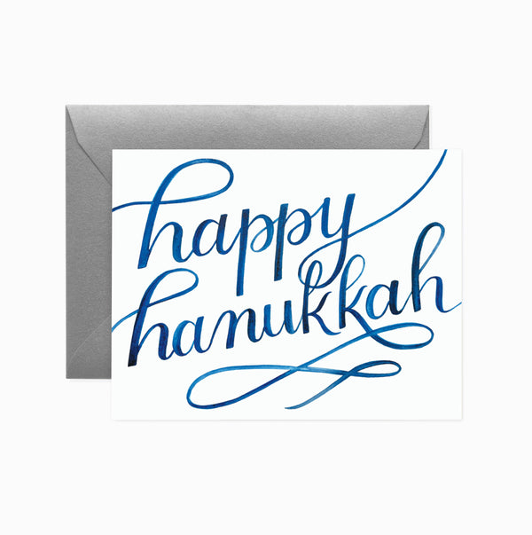 Hanukkah Script Greeting Card