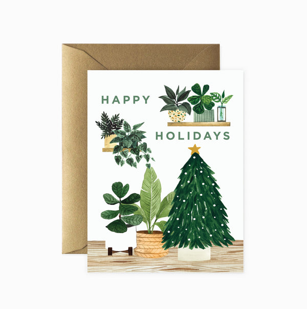 Holiday Plant Shelf Greeting Card
