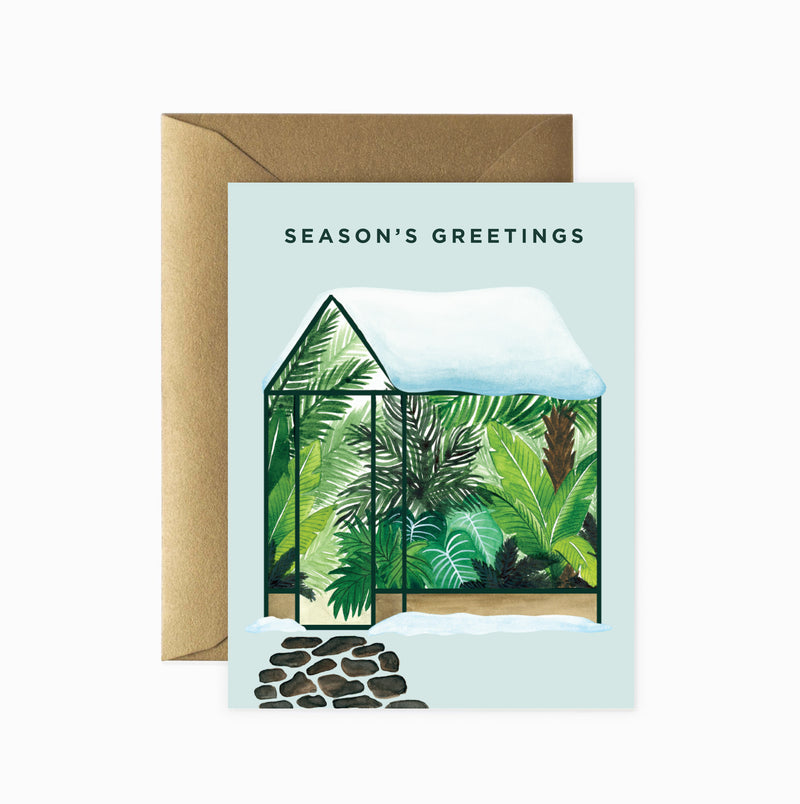 Season's Greetings Greenhouse Greeting Card
