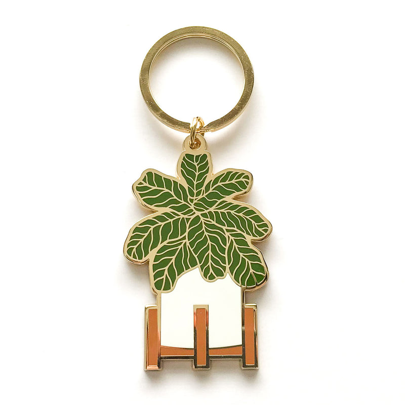 Fiddle Leaf Fig Enamel Keychain