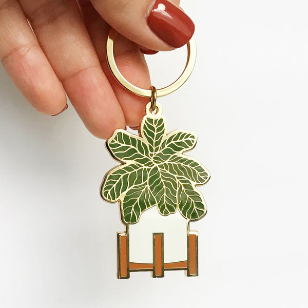 Fiddle Leaf Fig Plant Keychain
