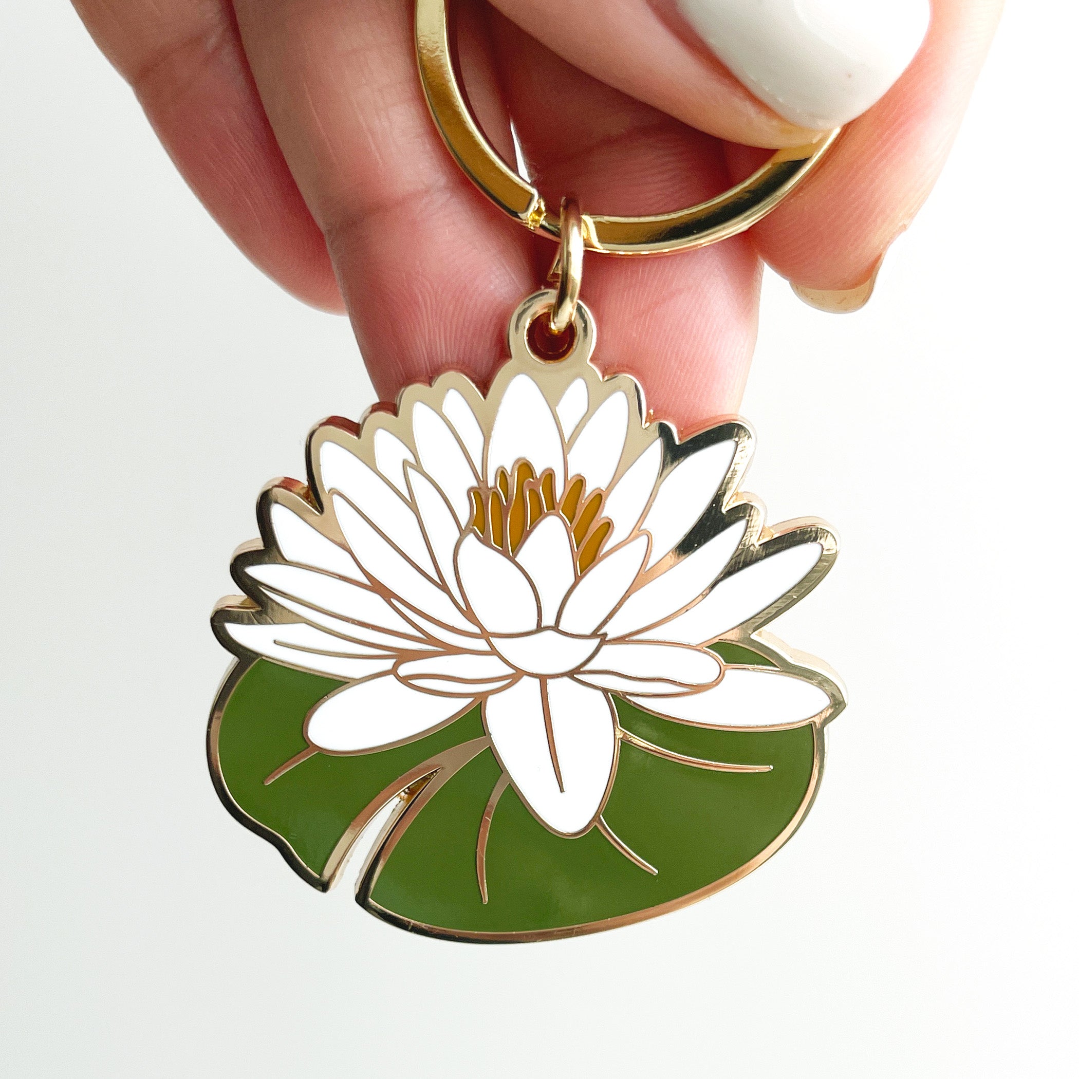 Lillian Water Lily Flower Keychain