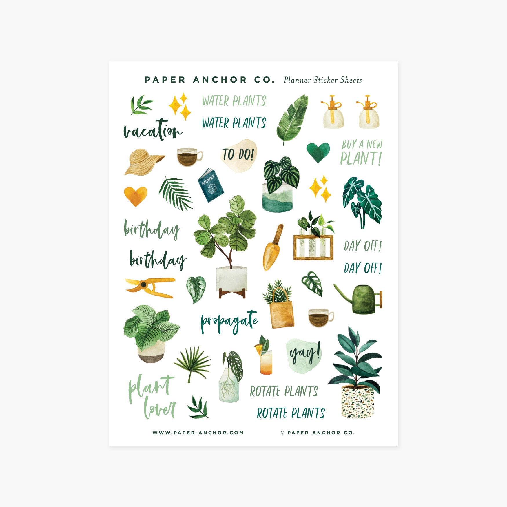 Plant Lover Planner Sticker Sheets