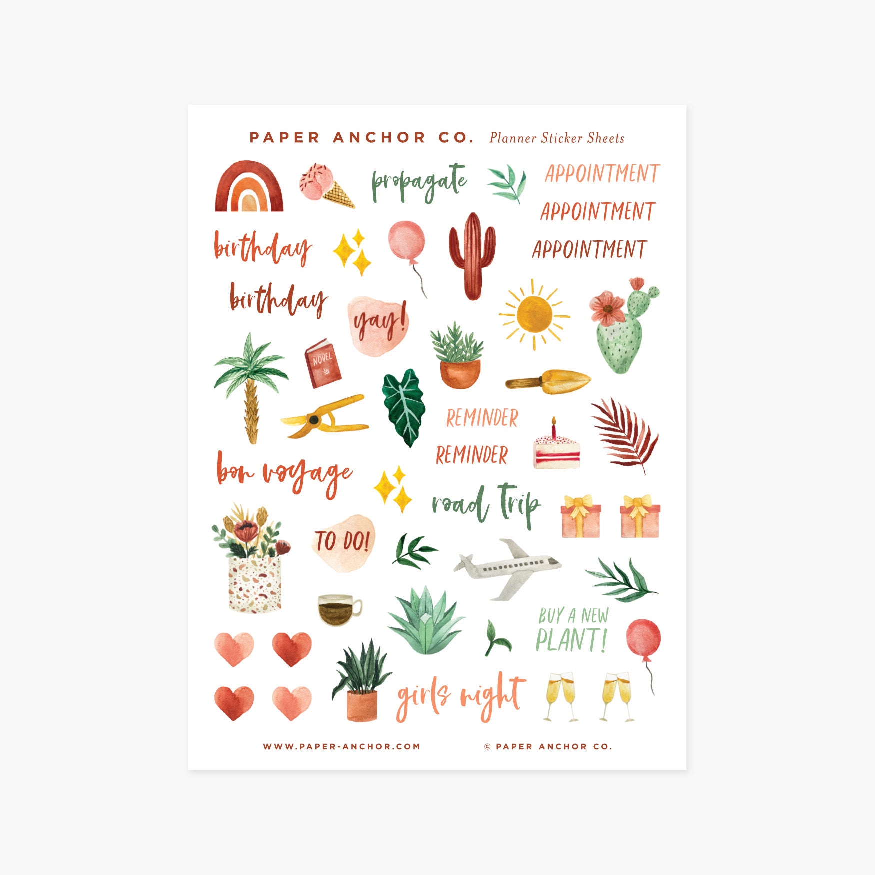 Plant Lover Planner Sticker Sheets