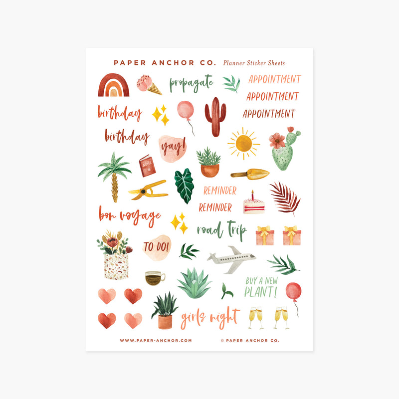 Plant Lover Planner Sticker Sheets