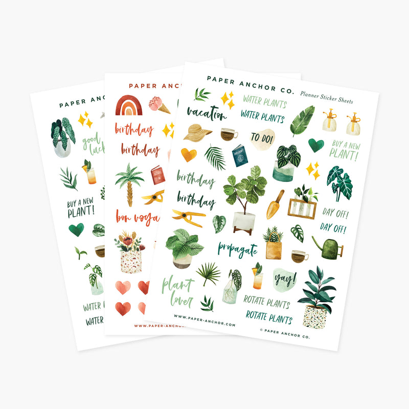Plant Lover Planner Sticker Sheets