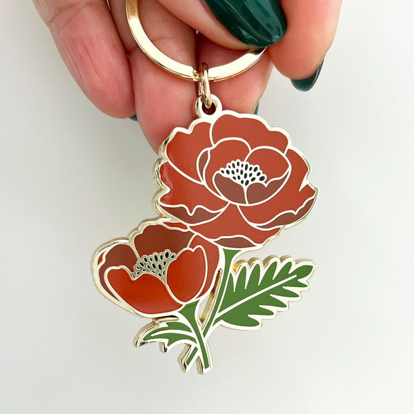 Isabelle Poppy Flower Keychain