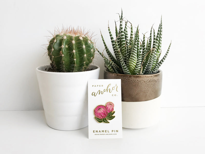 Ofelia Protea Enamel Lapel Pin