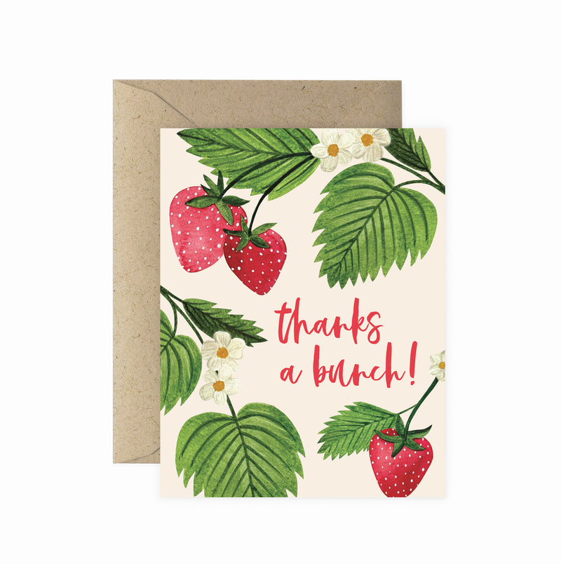 Strawberry Thanks a Bunch Greeting Card