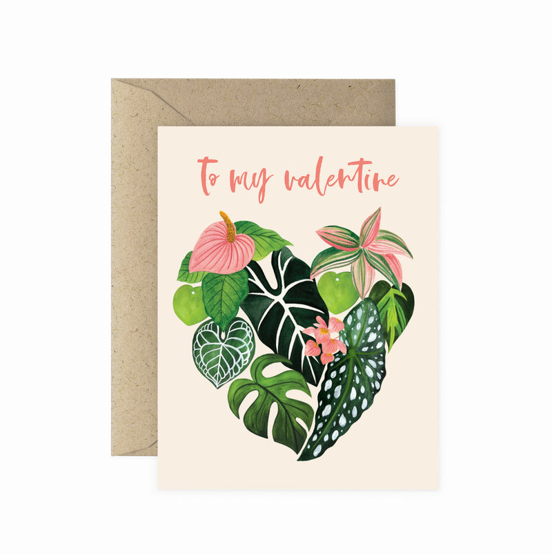 To My Valentine Plant Heart Greeting Card